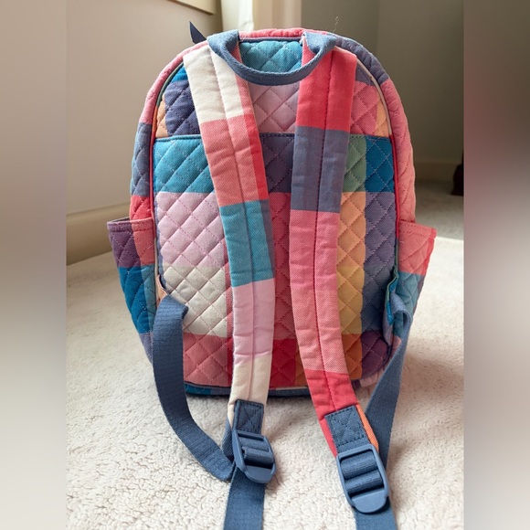 Like New Vera Bradley Tropics Plaid Colorful Patchwork Small Backpack - Picture 3 of 10